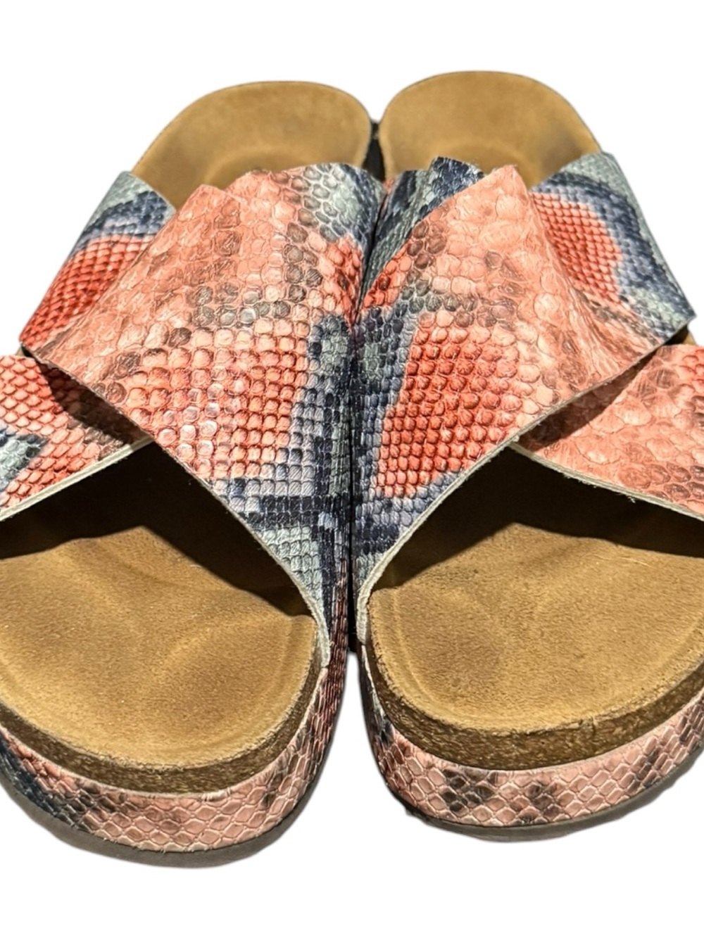 Free People Sidelines Flatform Candy Snake Sandals Slides Women’s Size 39 / 8 - Picture 4 of 9